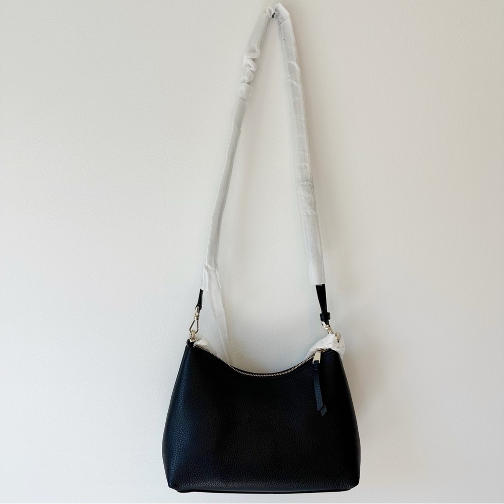 Kate Spade NWT Black Leather Zippy Convertible Crossbody Top Zip Bag K9374 - Picture 13 of 16